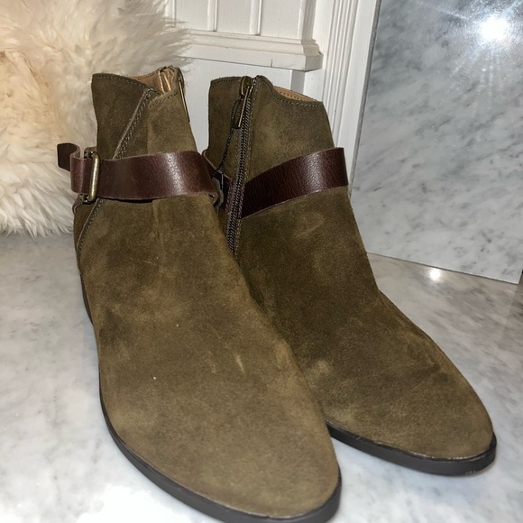 NEW! American Rag Briana Suede Booties in Olive, Multiple Sizes - Picture 5 of 12